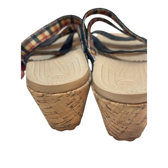 Women’s Black Strappy Wedge Sandals Slip-On Comfort Cork Platform 2.5” Heel - Picture 4 of 6